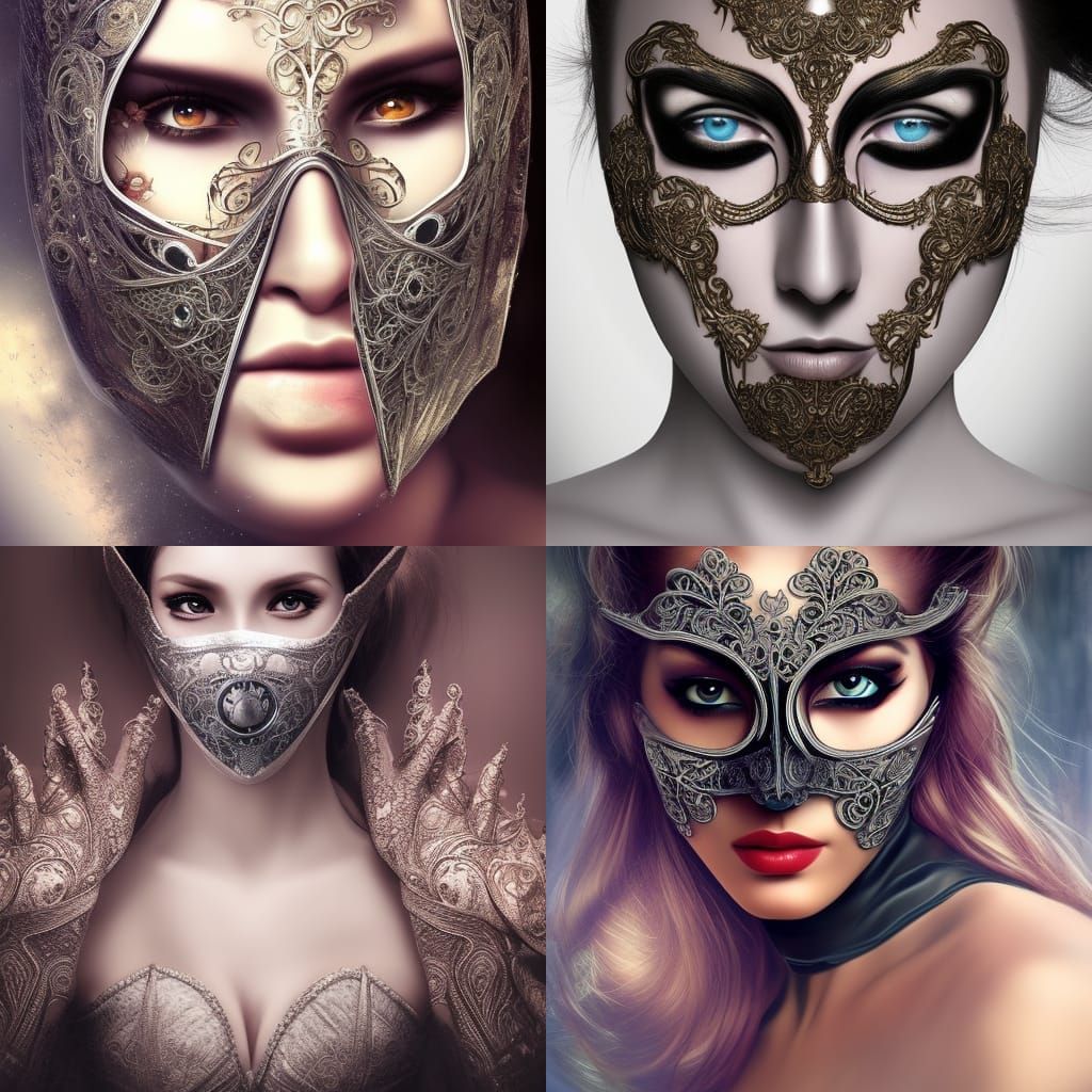Masks (detailed) AI Generated Artwork NightCafe Creator
