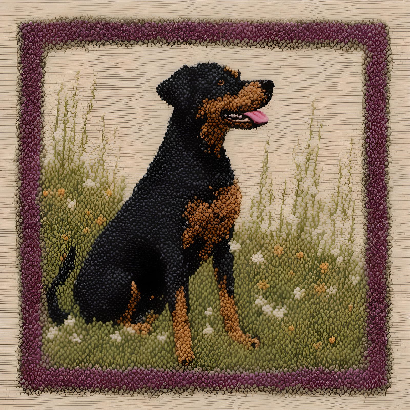 Needlepoint Dog Tapestry AI Generated Artwork NightCafe Creator
