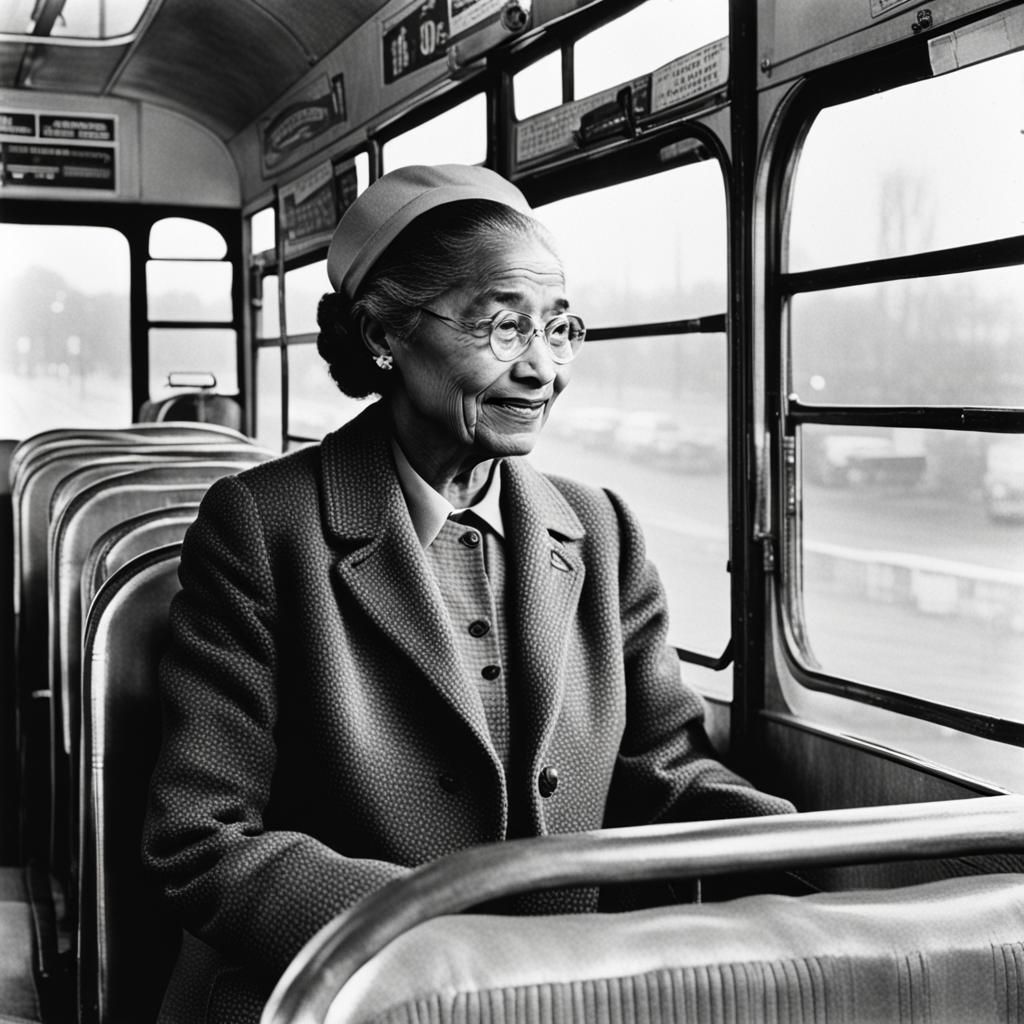 Rosa Parks on a bus  by @Missysmom