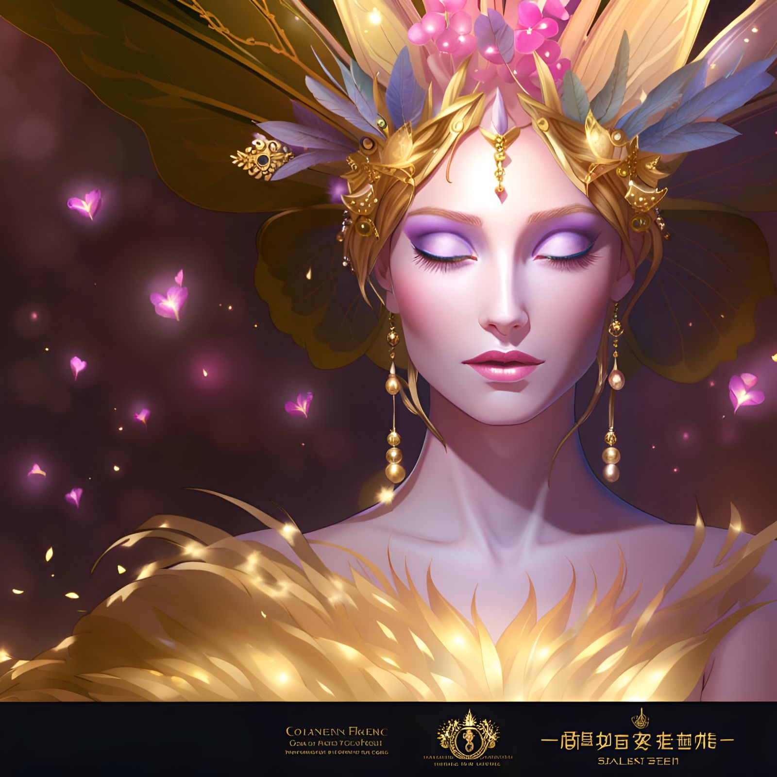 Blissful Faerie Queen in gold - AI Generated Artwork - NightCafe Creator