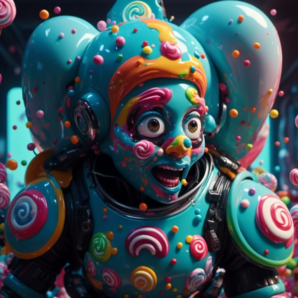 <lora:Bonbon Panic XL:1.0>
Scene from a candy sci-fi movie called "I must scream". Candy art style! Whimsical playful colorful! candy!!! 🍬�...