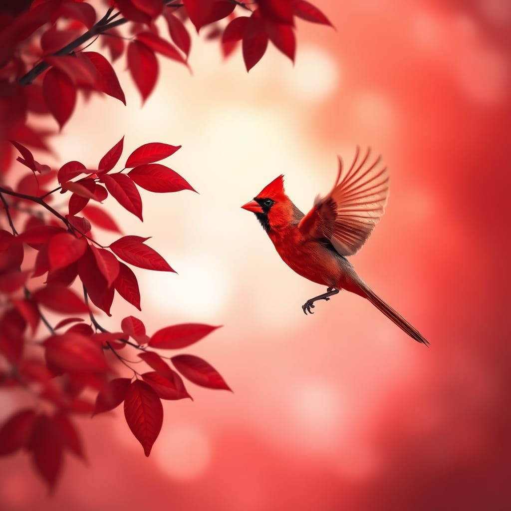red cardinal bird  by @SleepySnow
