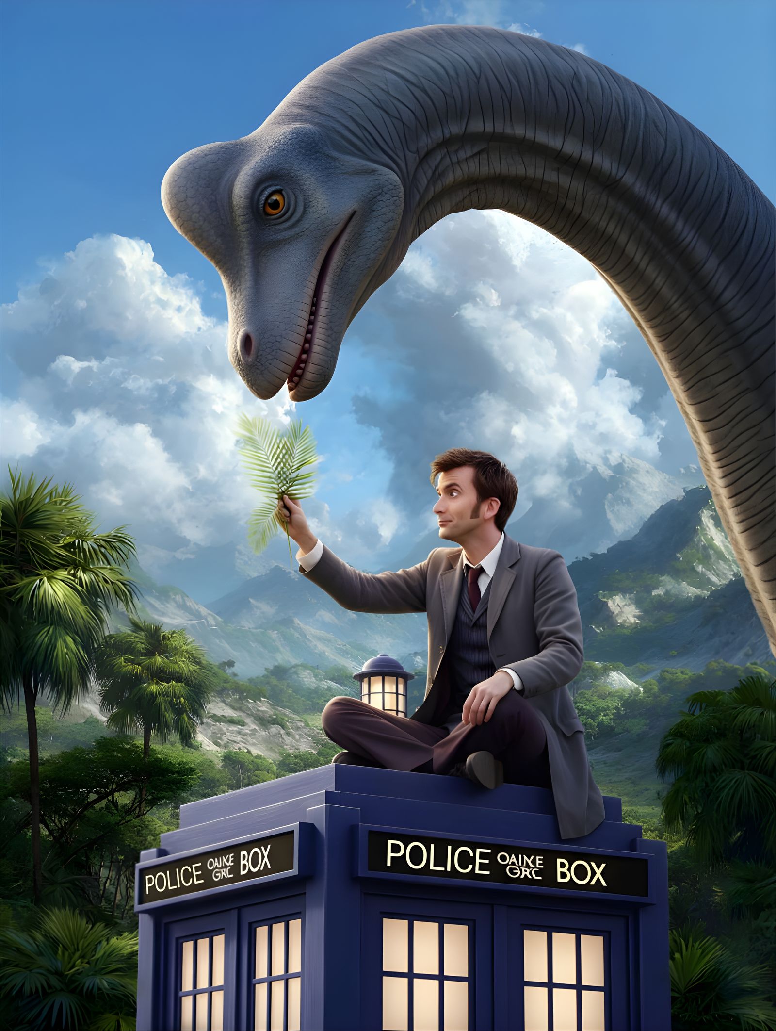 Doctor Who visiting Jurassic Park