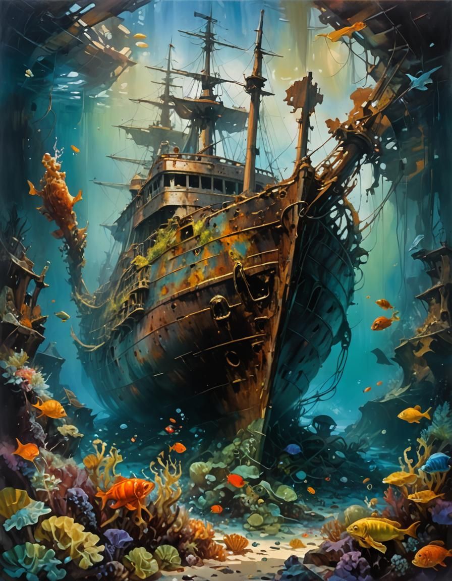 Underwater Shipwreck: I traveled far and wide. Tired now let me Rest!!