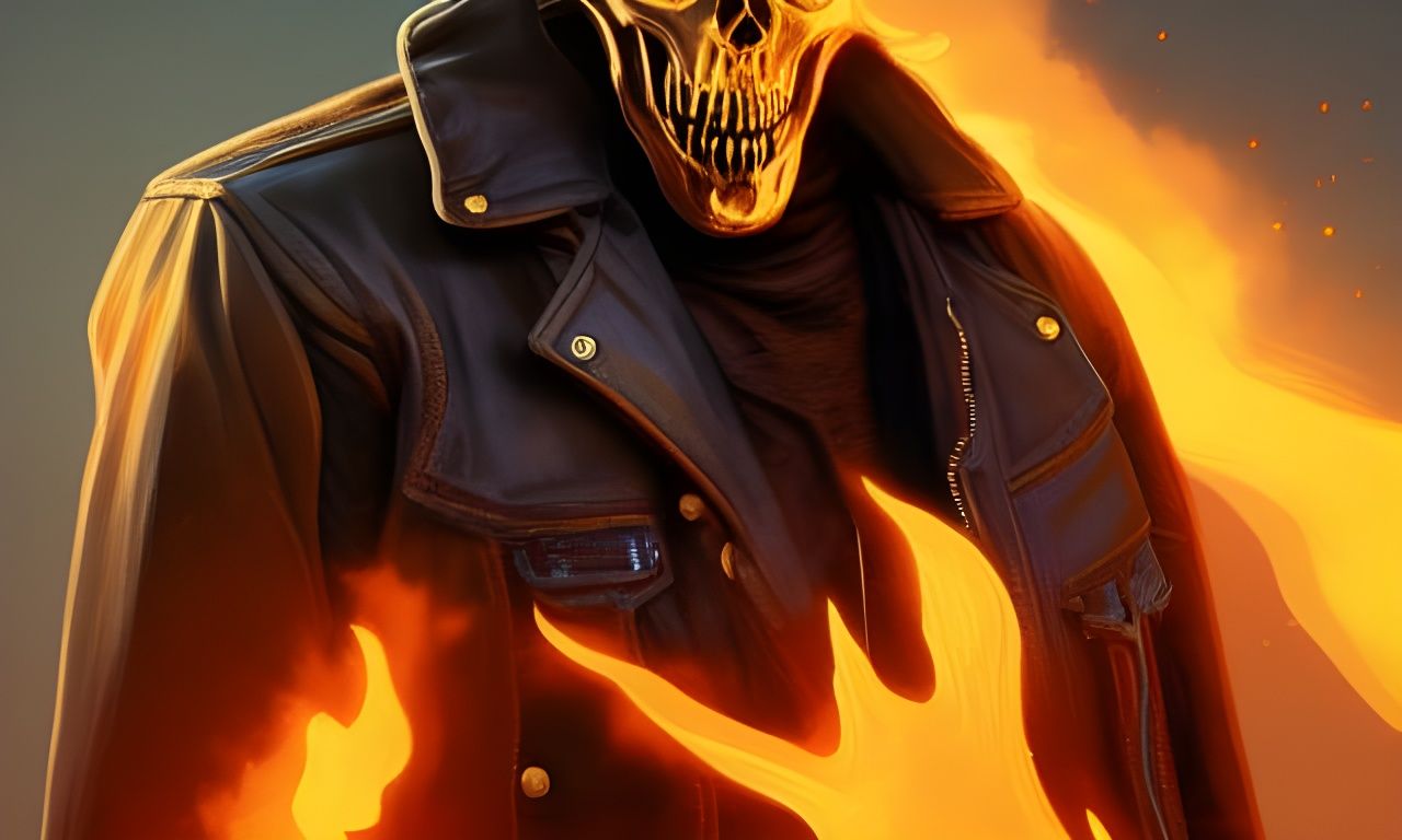 Ghost Rider Cowboy in Hyperdetailed Digital Art