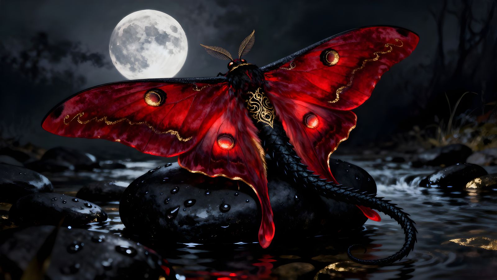 RED DRAGON MOTH  by @BIG