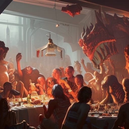 Christmas dinner at the Grinch's home
