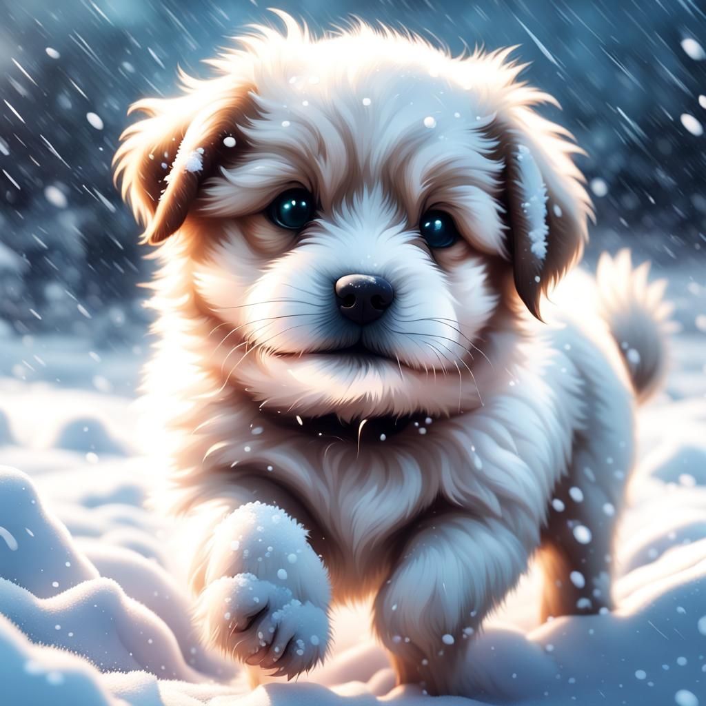 puppy in the snow