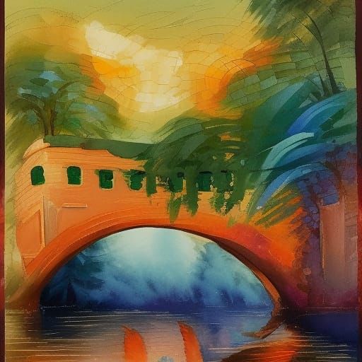 Gouache Mirror Reflecting Psychological World