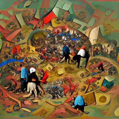 Colors of Chaos, in the style of Pieter Brueghel the Elder