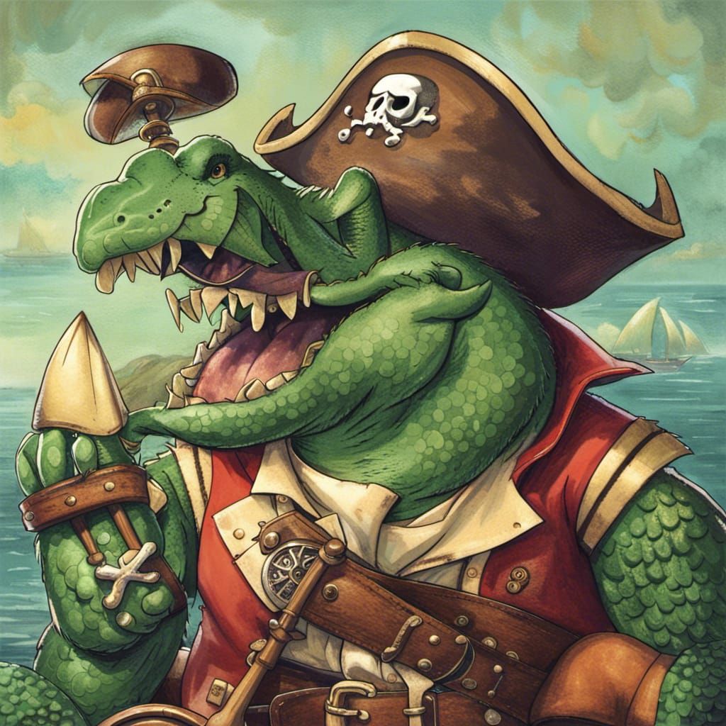 Captain Crocodile Kratz the pirate - AI Generated Artwork - NightCafe ...