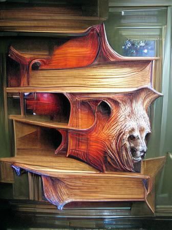 Wooden bookcase John Howe