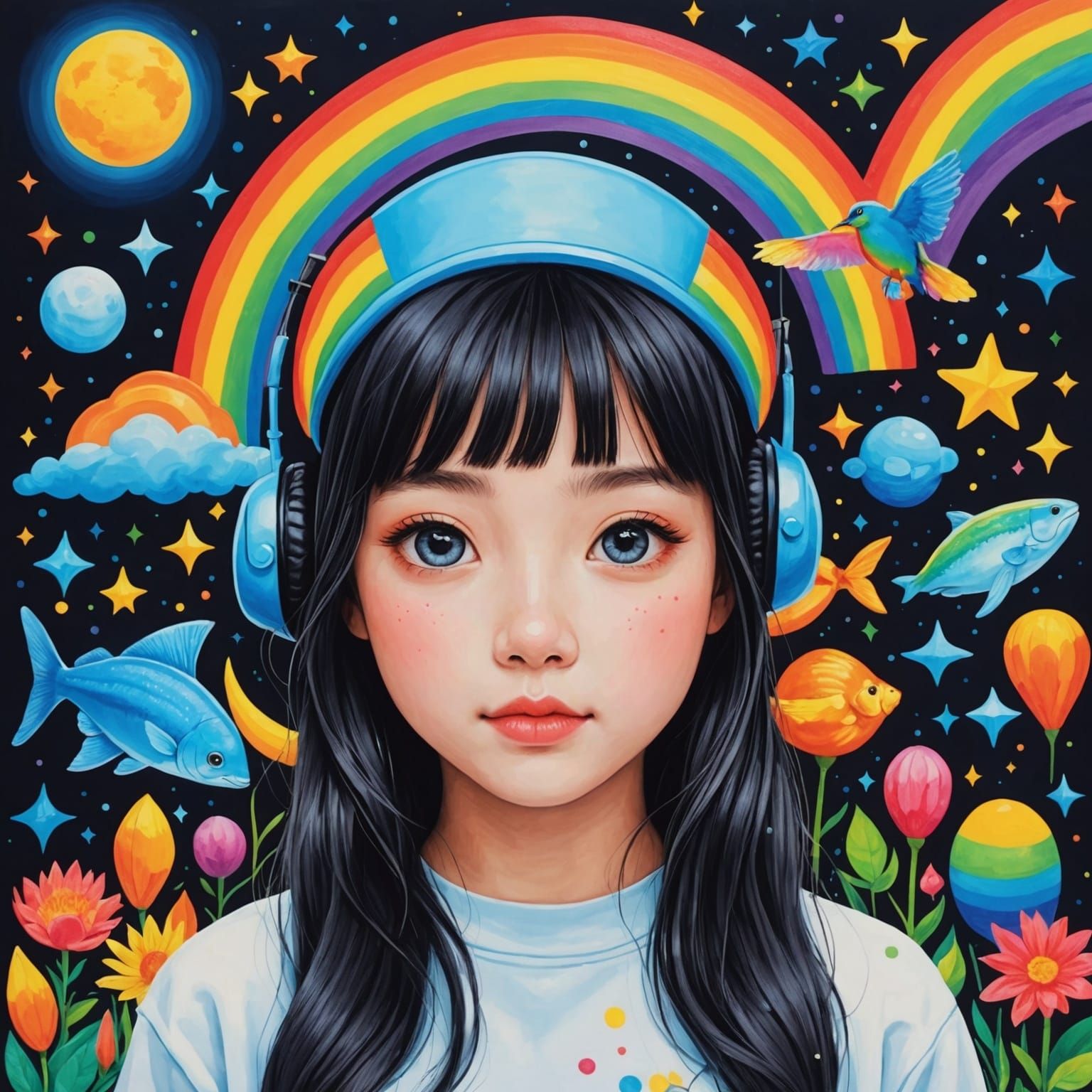 Magical Steampunk Fairy in Retrofuturistic Sci-Fi Style