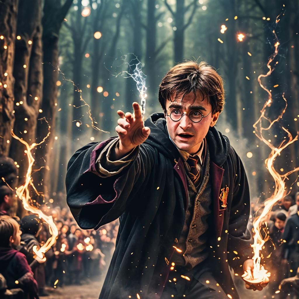 Wizard Casting a Spell with Bokeh