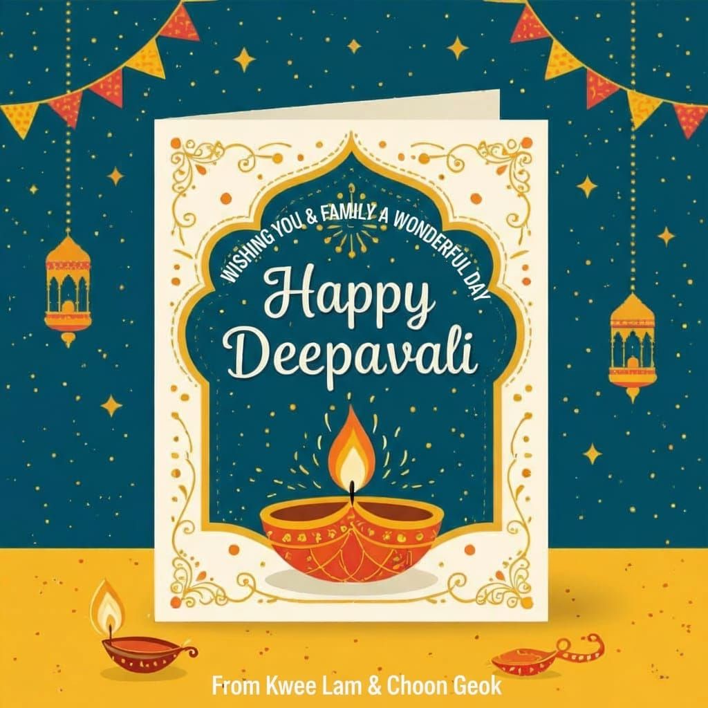 create a deepavali greeting card