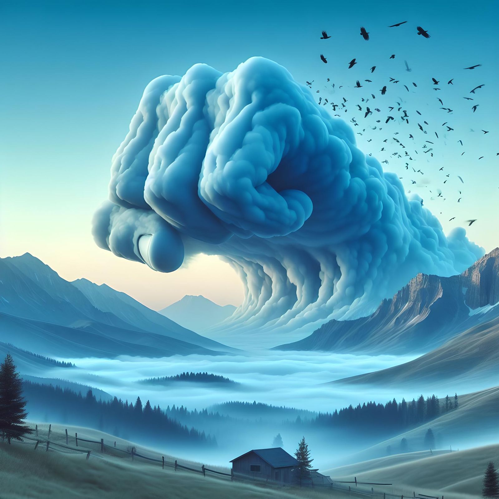 "Blue morning Blue morning Wrapped in strands of fist and bo...