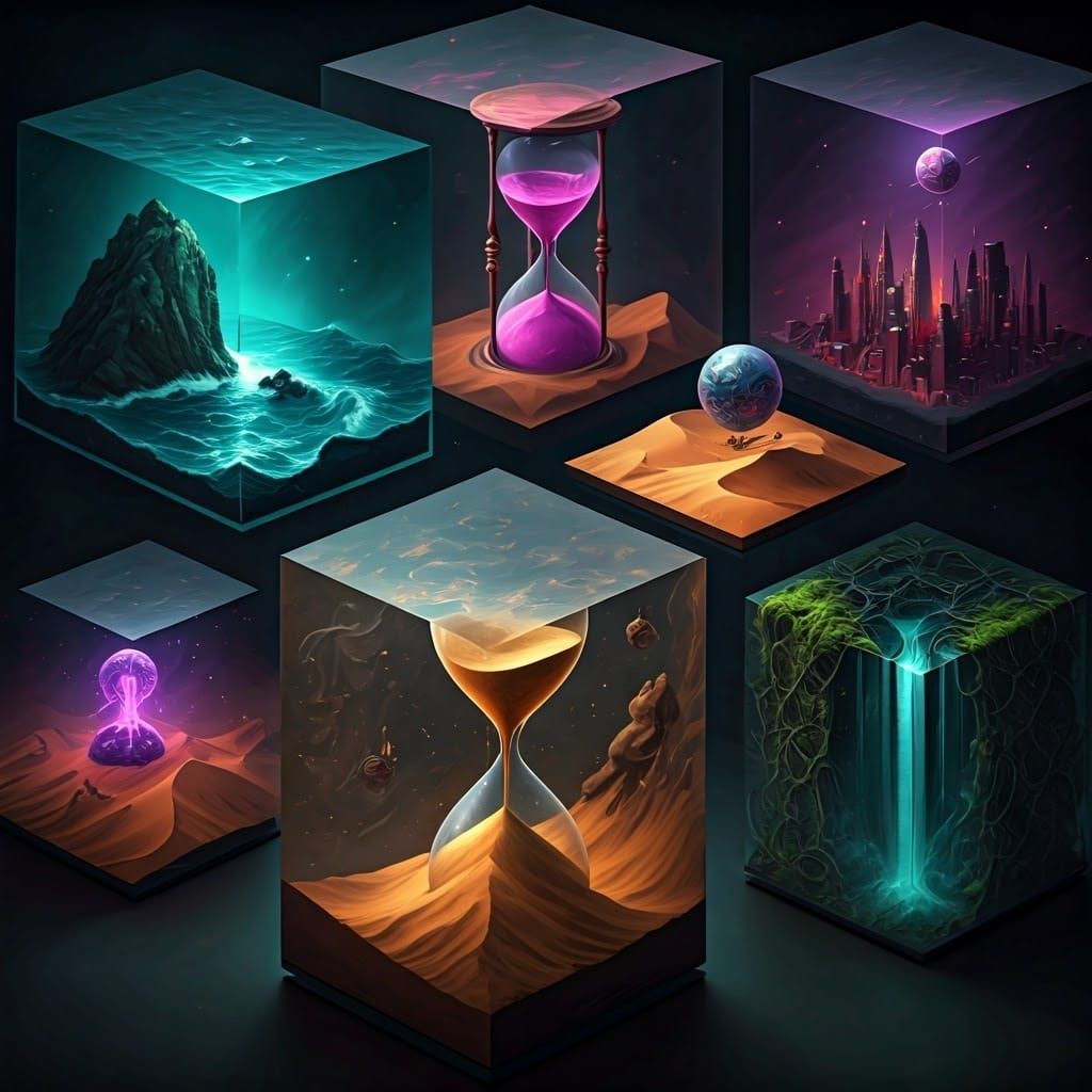 Surreal Glass Cubes Showcase Intricate Miniature Worlds in H...