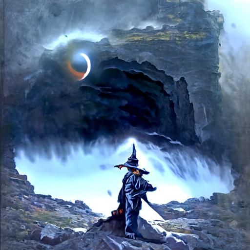 Wizard on a cliff