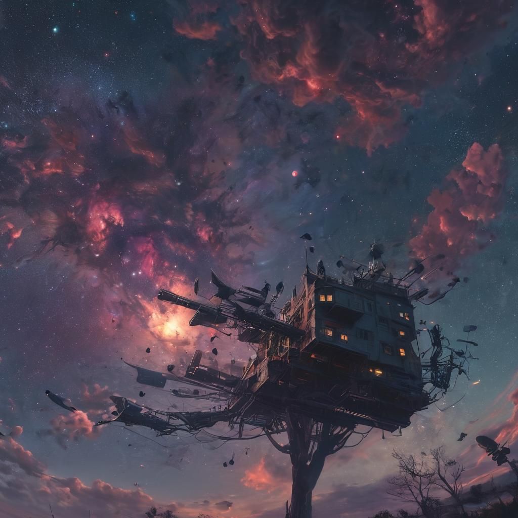 Surreal Galaxies Dance: Digital Matte Painting