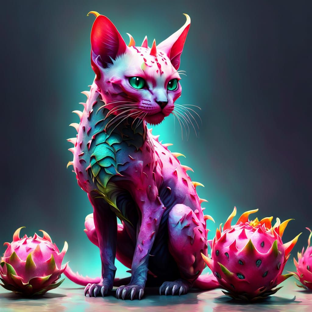 Introducing the Dragsiam Cat - a hybrid fusion of a Siamese Cat crossed with a succulent fresh Dragon ...  by @KLP-Magick