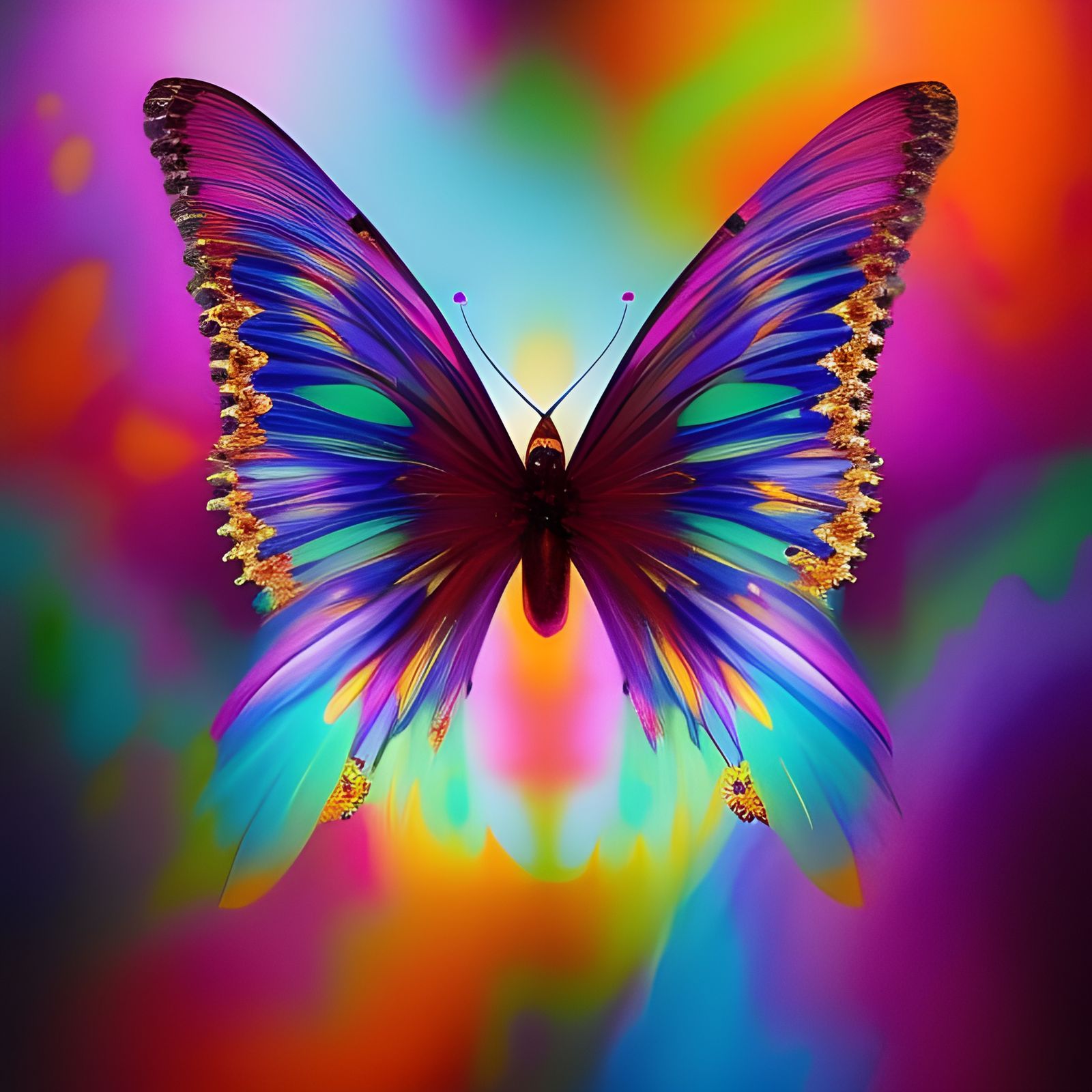 Polychromatic Butterfly - AI Generated Artwork - NightCafe Creator