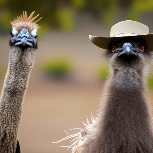 Emu with a hat AI Generated Artwork NightCafe Creator