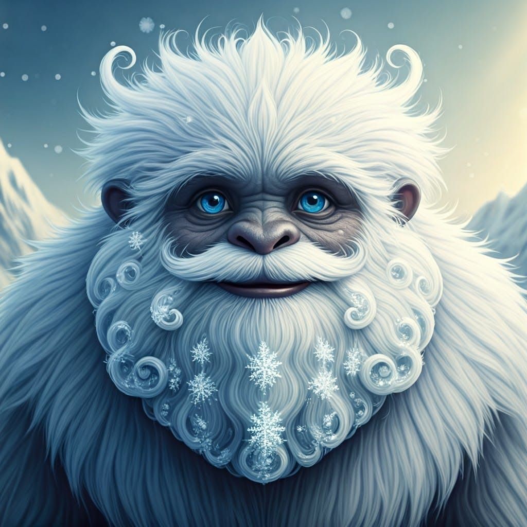 Yeti with a whimsical beard