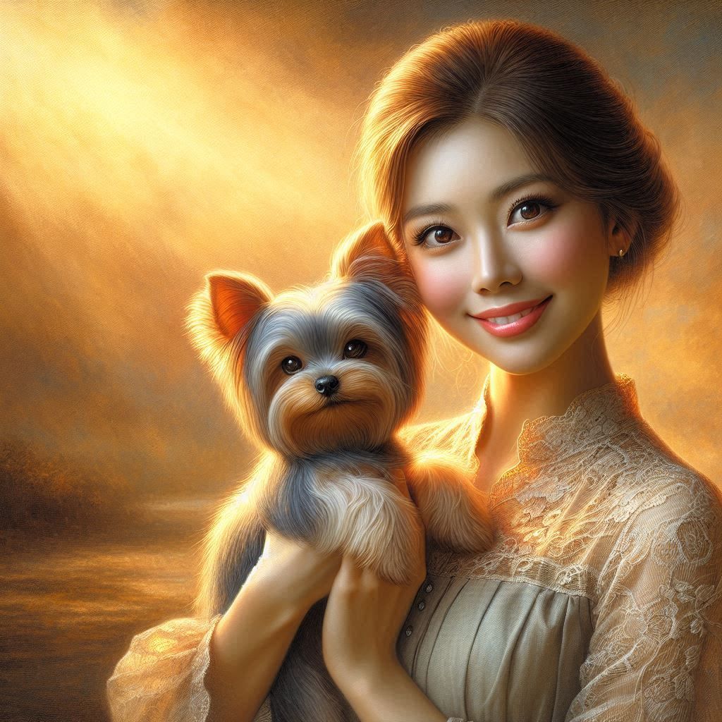 Woman and Yorkie