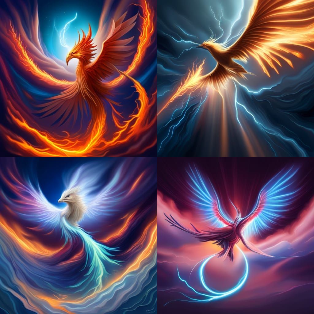 Lightning Phoenix bird - AI Generated Artwork - NightCafe Creator