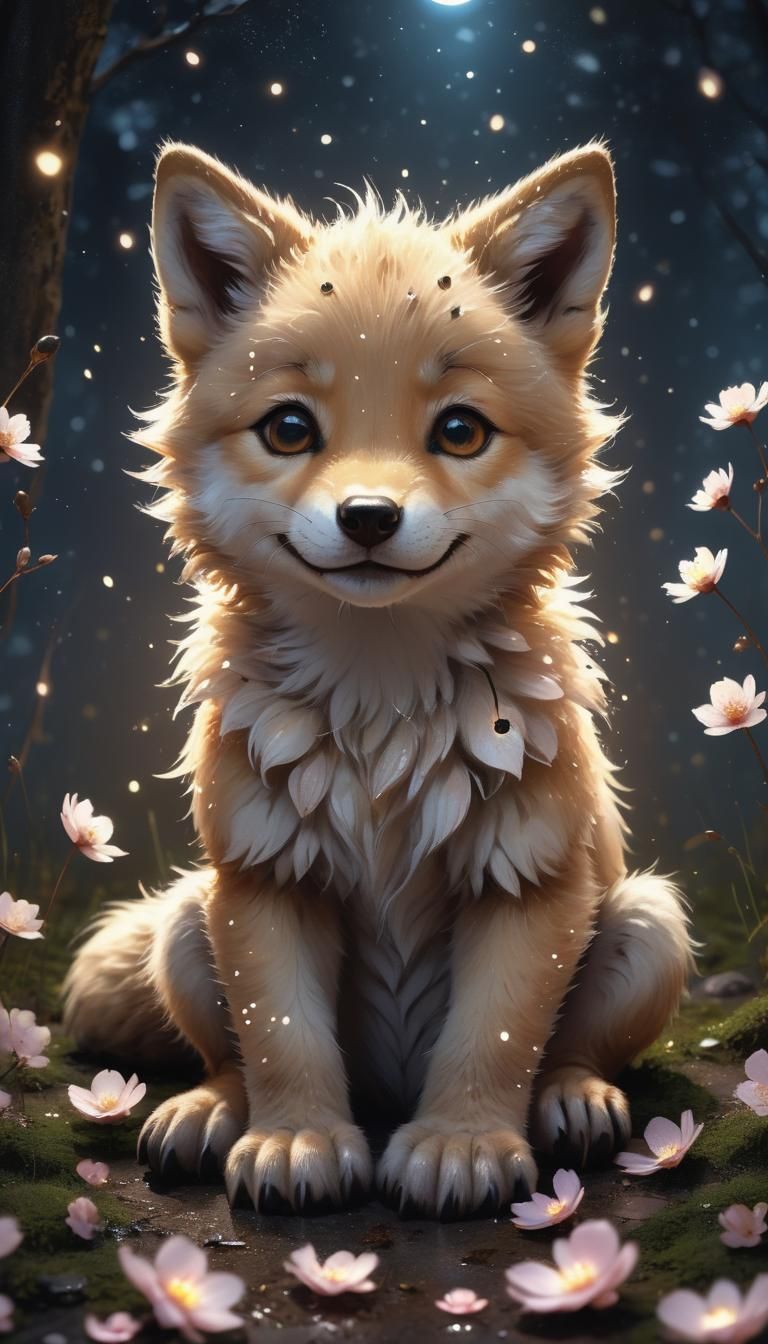 A hyper-realistic digital artwork of an adorable cute plunp ...