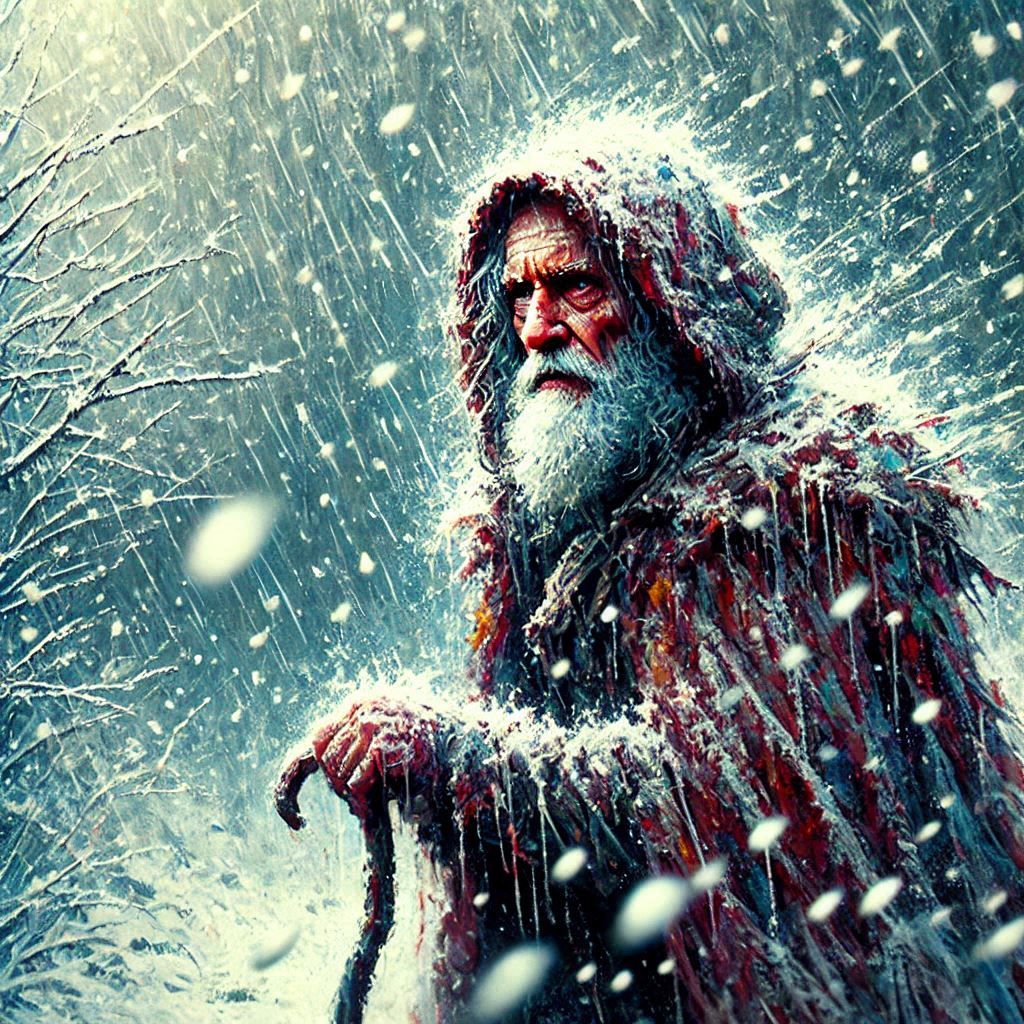 Old man and the snow