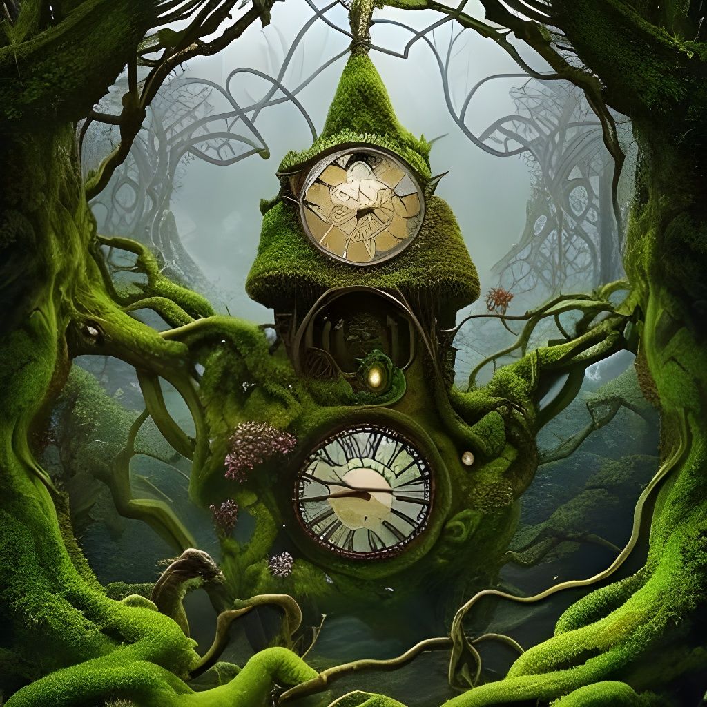 forest clock 3 - AI Generated Artwork - NightCafe Creator