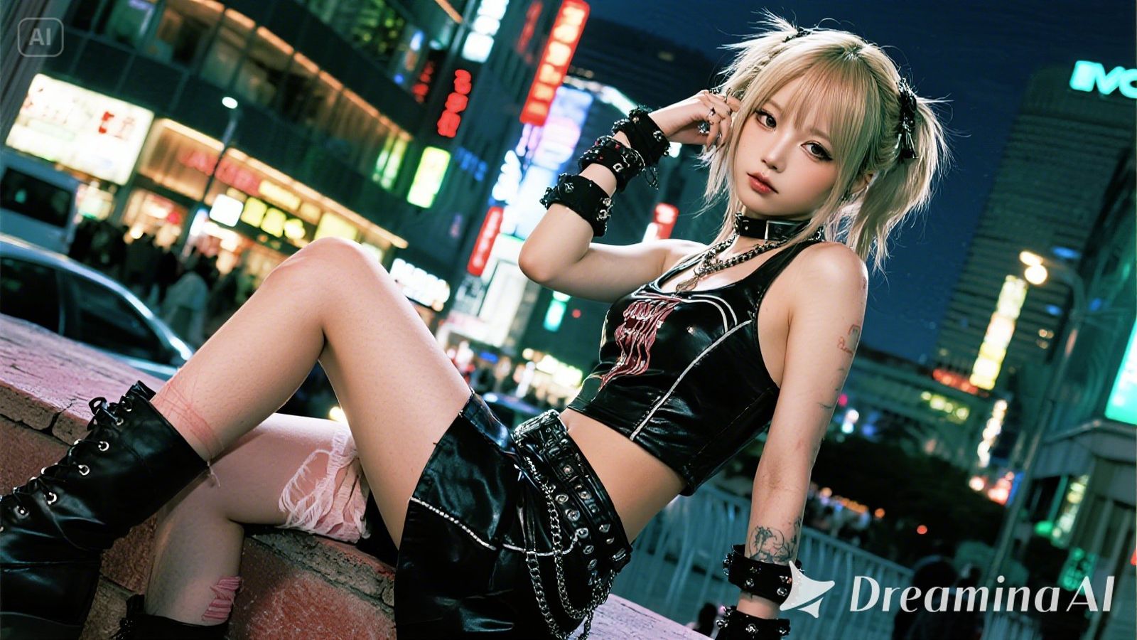 punk gyaru girl in Okinawa, Shibuya and Harajuku style