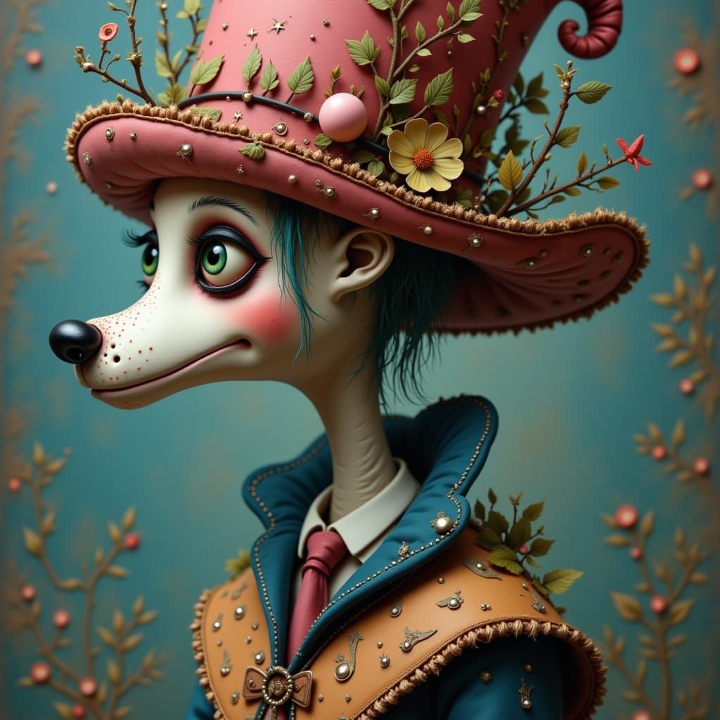 <lora:NICOLETTA  AND MARK:1.0> An intricately detailed and exquisite Wellington top hat, crafted with an elegant, Victorian-inspired design...