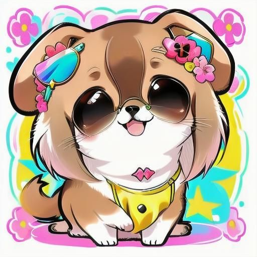 Kawaii Chihuahua is donning a pair of sunglasses, happily embracing the ...