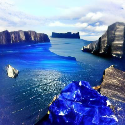 Colorless cerulean cliffs over the sapphire seas of azure wi...