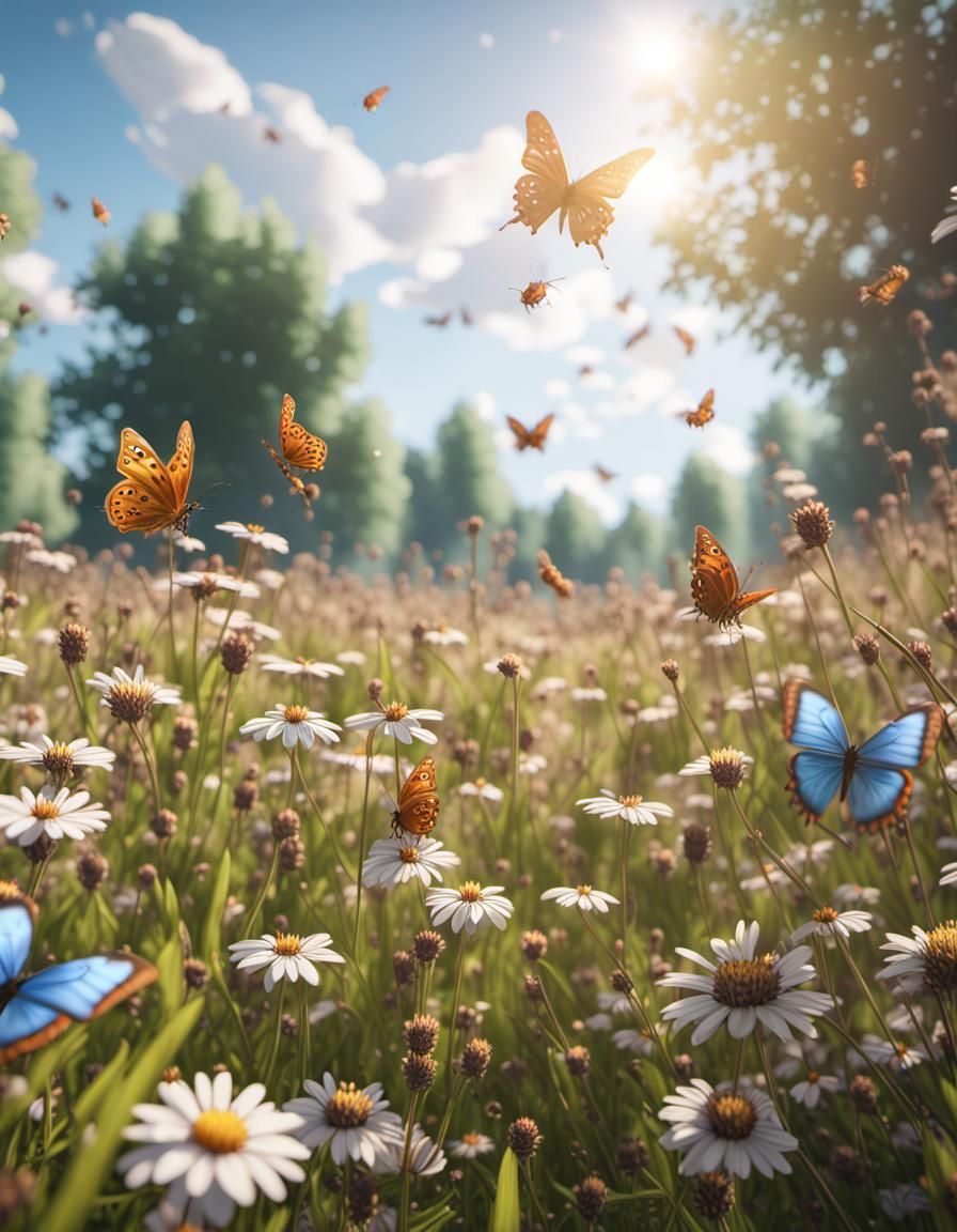 Butterflies in the meadow  by @NovemberFox