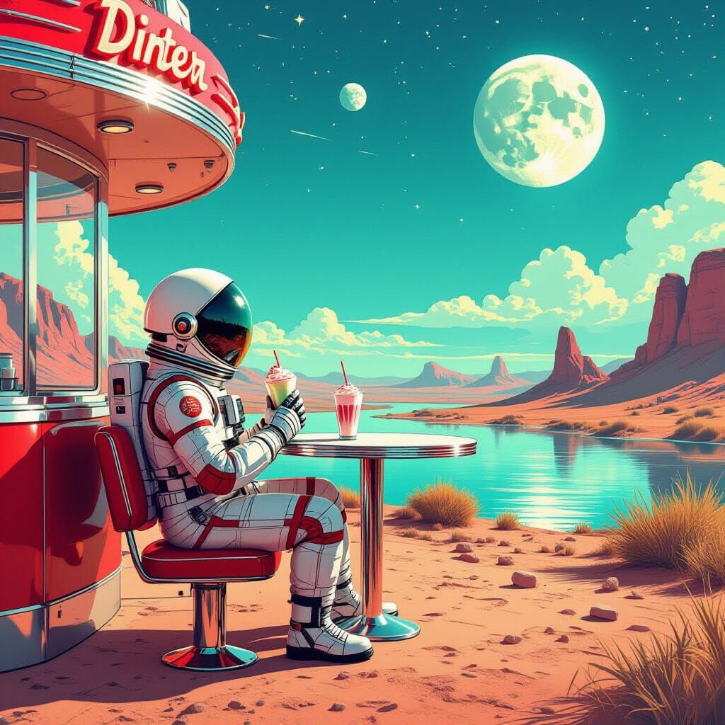 At the Mars diner   by @Sharoja