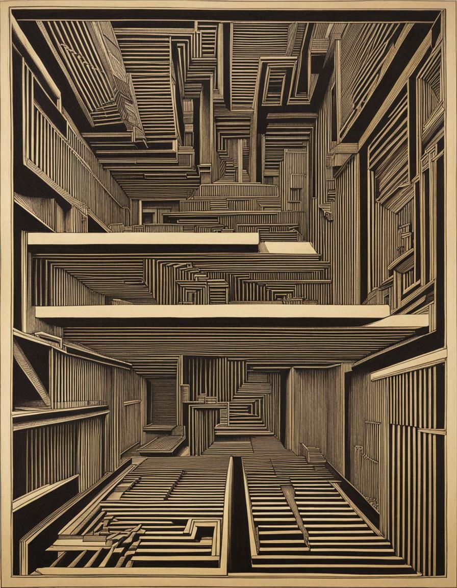 Ambiguous Room in Trompe-l'oeil Illusion - AI Generated Artwork ...