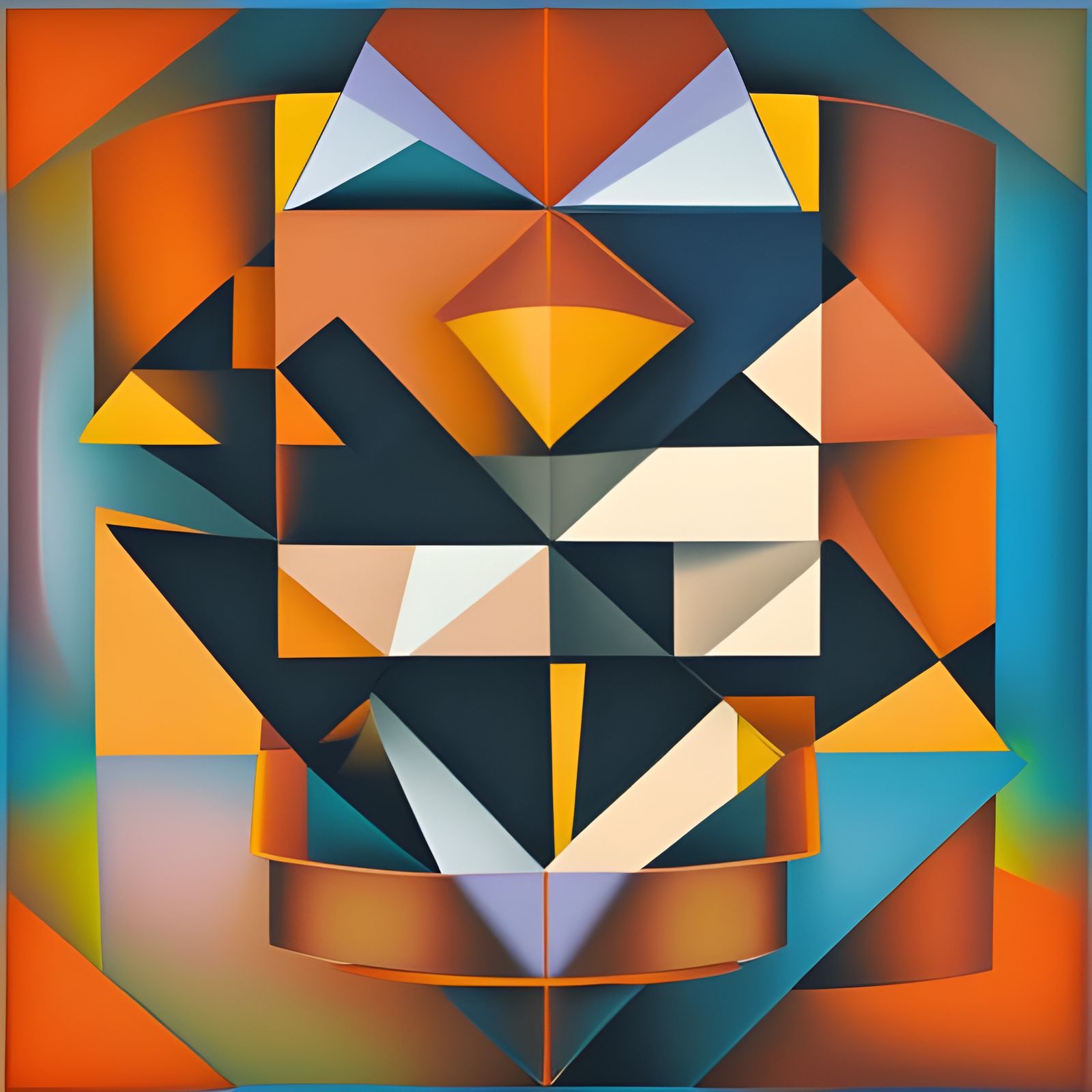 PERSPECTIVE CUBES cubist painting, Neo-Cubism, layered overlapping ...