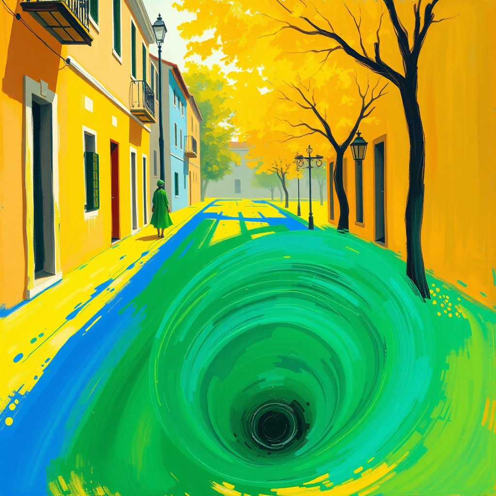 Abstract Colors Merge to Create Emerald Green Hue