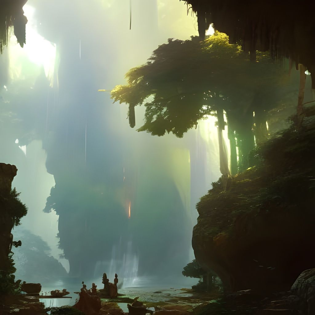 Hidden oasis IV - AI Generated Artwork - NightCafe Creator