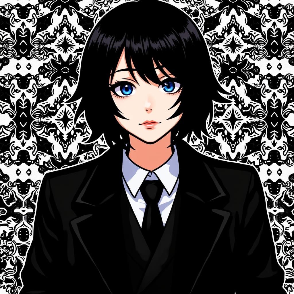 Emo Girl Portrait with RGB Glitching Effect