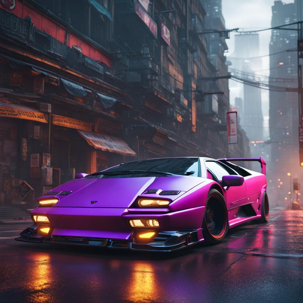 cyberpunk lamborghini diablo