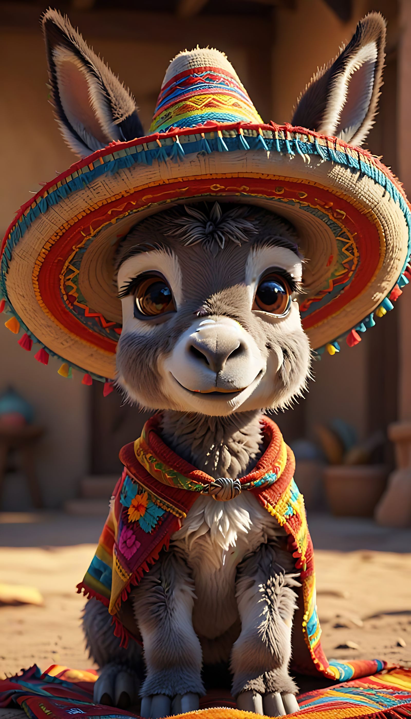Baby donkey wearing sombrero  by @Rietpetiet 