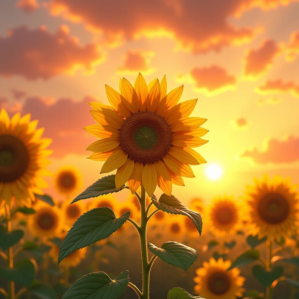 Um grande girassol perdendo sua pétalas ao entardecer  by @undefined