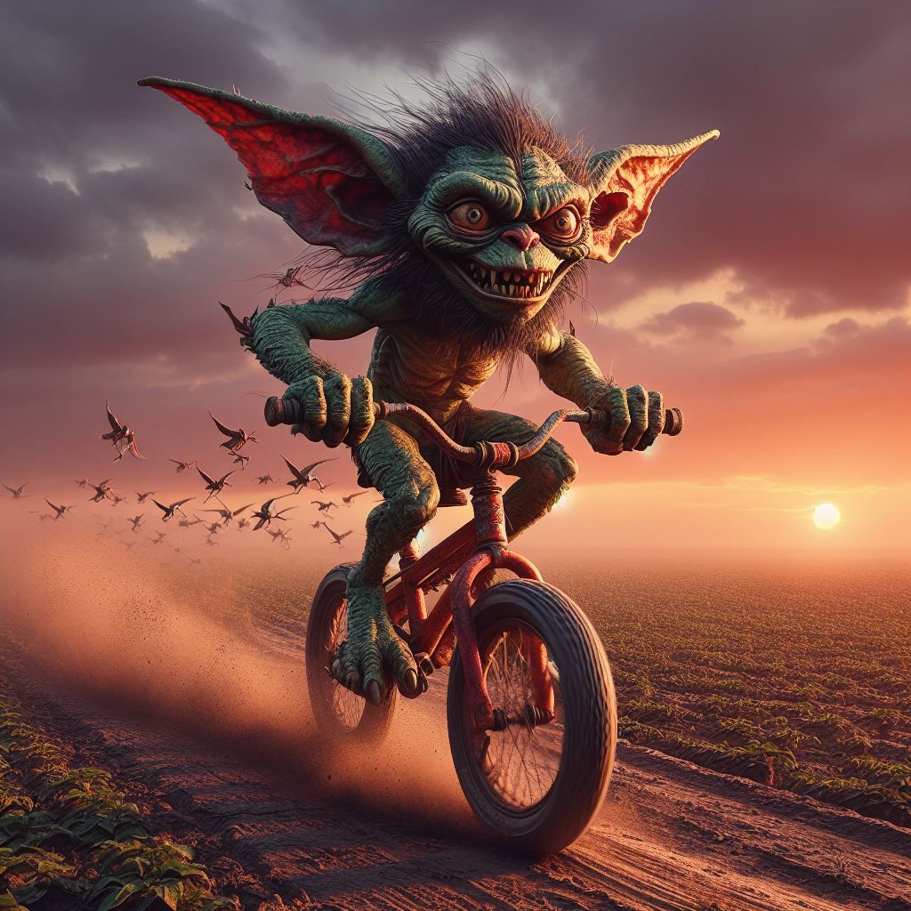 goblin on a bike