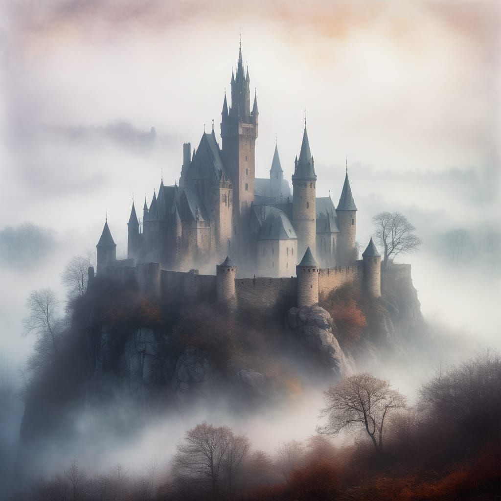 castle barely visible through the mist  by @boyganymede