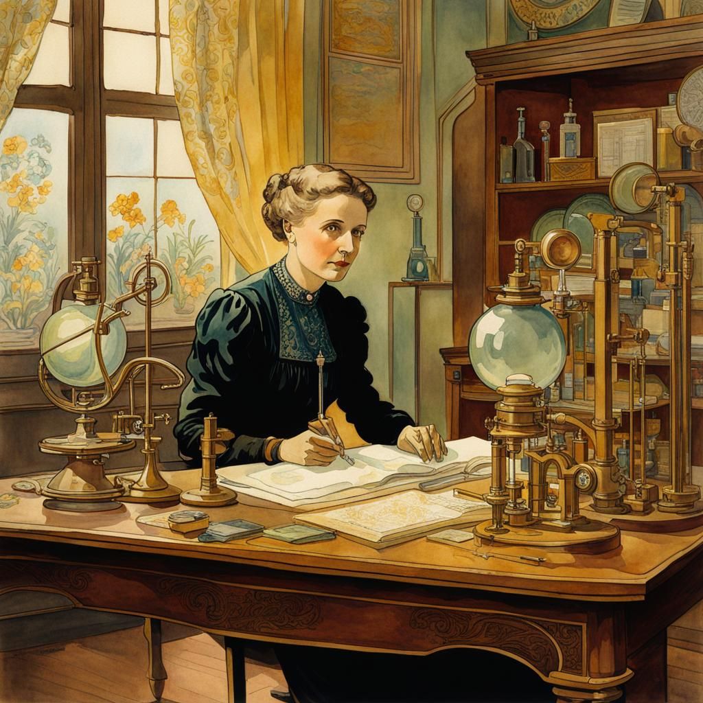Madame Curie at work  by @Leviosa