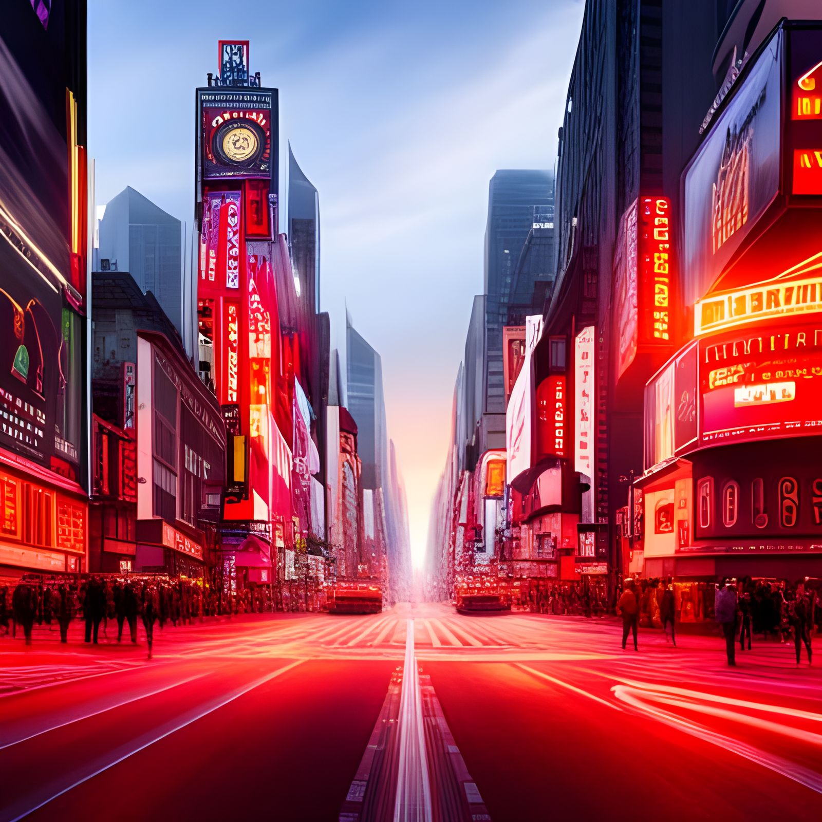 LOUD and crowded, in a small town you can hear the birds chirping and the wind rushing through the trees ...  by @Artificial Intelligence Artist